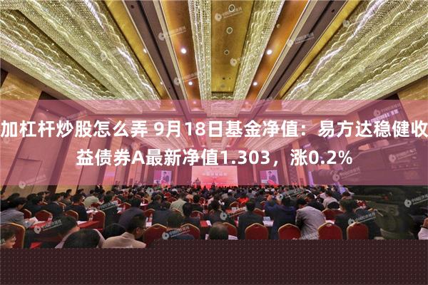 加杠杆炒股怎么弄 9月18日基金净值：易方达稳健收益债券A最新净值1.303，涨0.2%