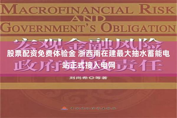 股票配资免费体验金 浙西南在建最大抽水蓄能电站正式接入电网