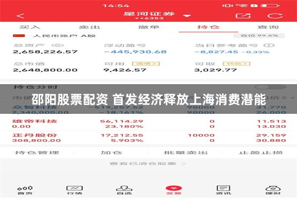 邵阳股票配资 首发经济释放上海消费潜能